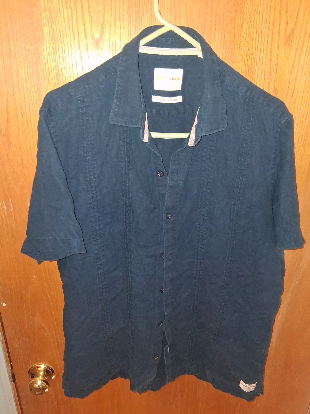 Scotch & Soda Dark Navy Short-Sleeve Button-Down Shirt